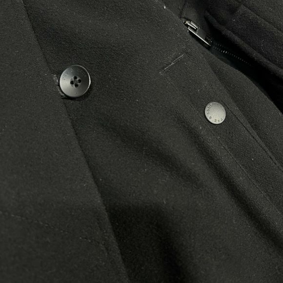 rag & bone Wool Coat 2 Black Hood Long Winter Womens Quilted Warm Parka Hooded - Picture 11 of 12